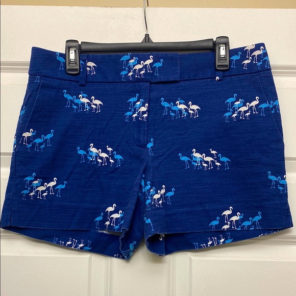 Loft, The Riviera Short, Blue with Flamingo Print, 4” Inseam, Mid Rise - Picture 2 of 6